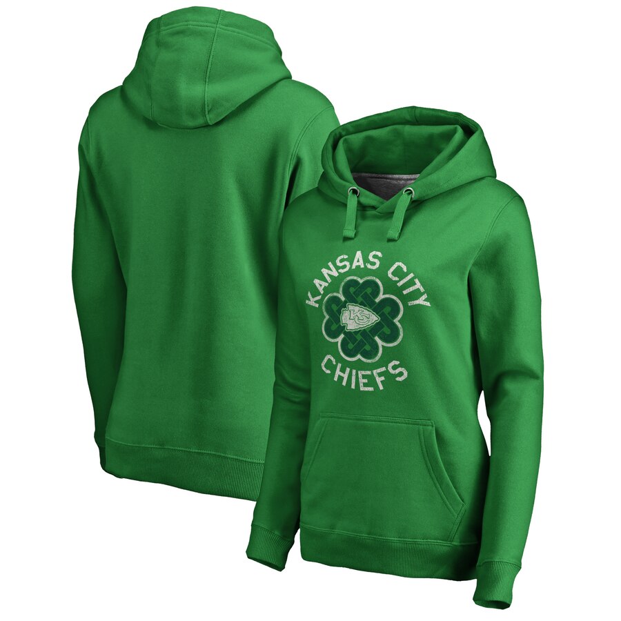 Kansas City Chiefs NFL Pro Line by Fanatics Branded Women St. Patrick Day Luck Tradition Pullover Hoodie  Kelly Green